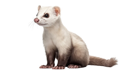 Ferret isolated on transparent background created with generative AI technology