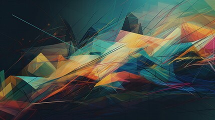 Abstract art of colorful geometric lines. ai generated