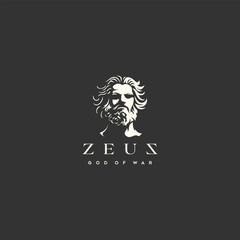 zeus logo silhouette design style, flat, masculine, mature and luxury with several different color preview and background - obrazy, fototapety, plakaty