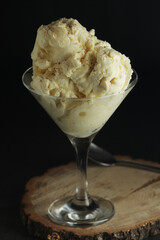 Ice cream scoops in an ice cream bowl