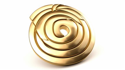 Gold symbol of interest on a white background. AI generated