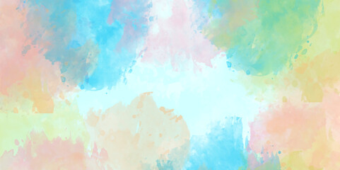 Abstract colorful watercolor background. Colorful bright ink and watercolor textures on white paper background.