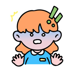 A little cute girl  showing shock, isolated on a background vector illustration.