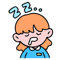 A little cute girl  sleeping, isolated on a background vector illustration.