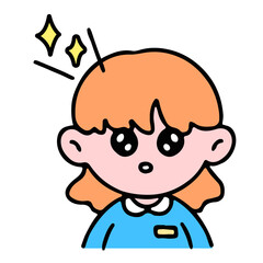 A little cute girl  pleading, isolated on a background vector illustration.