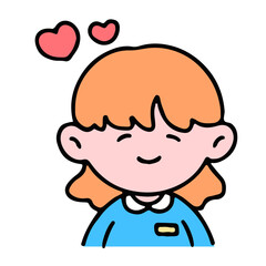 A little cute girl  showing love, isolated on a background vector illustration.