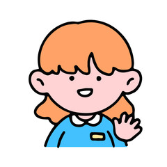 A little cute girl  greeting, isolated on a background vector illustration.