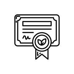 Organic Certificate icon in vector. Illustration