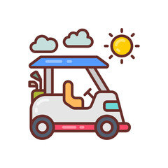 Fototapeta premium Solar Golf Cart icon in vector. Illustration