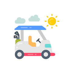 Solar Golf Cart icon in vector. Illustration