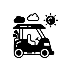 Solar Golf Cart icon in vector. Illustration