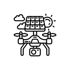 Solar Powered Drone icon in vector. Illustration
