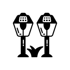 Solar Garden Lights icon in vector. Illustration