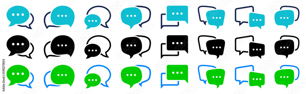 Poster chatting app speech bubble collection. chat bubble icons