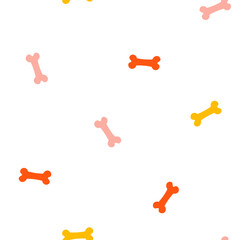 Seamless pattern with colorful bones