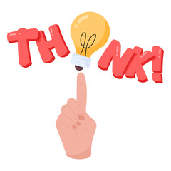 Download flat sticker of creative thinking 