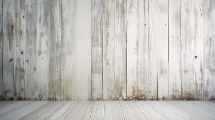 Light white grunge wood planks background. AI generated.