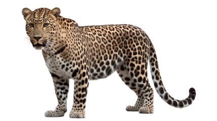 Leopard isolated on transparent background created with generative AI technology