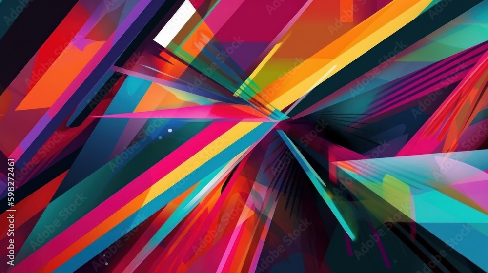 Poster striking geometric colours and deep lines. abstract background. ai generative.