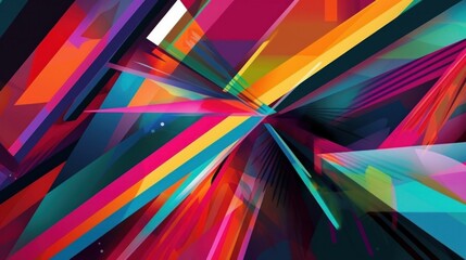 Striking geometric colours and deep lines. Abstract background. AI generative.