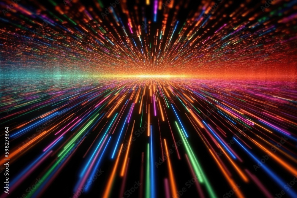 Poster abstract colorful lines and shapes on a background. generative ai generative ai