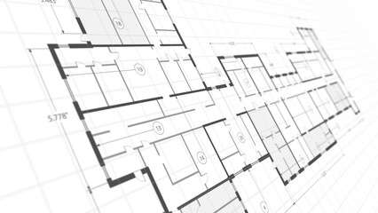 Architectural plan .House plan project .Engineering design .Industrial construction of houses .illustration.