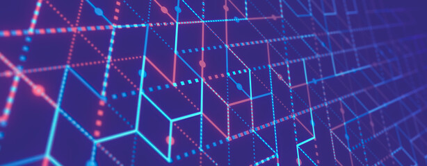 Technological blue background.Geometric lines. Abstract futuristic background. Illustration.