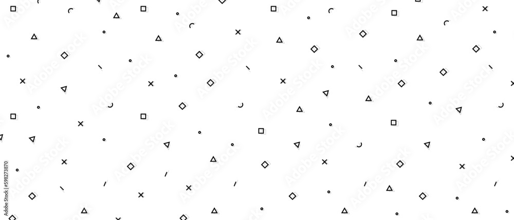 Poster hipster pattern with black and white geometric forms. retro 80s-90s pattern background. vector eps 1