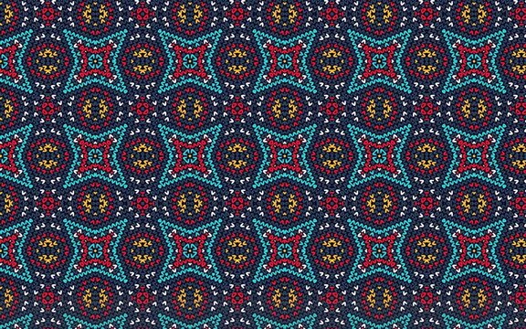 Animated kaleidoscopic Knitted pattern - looped animation