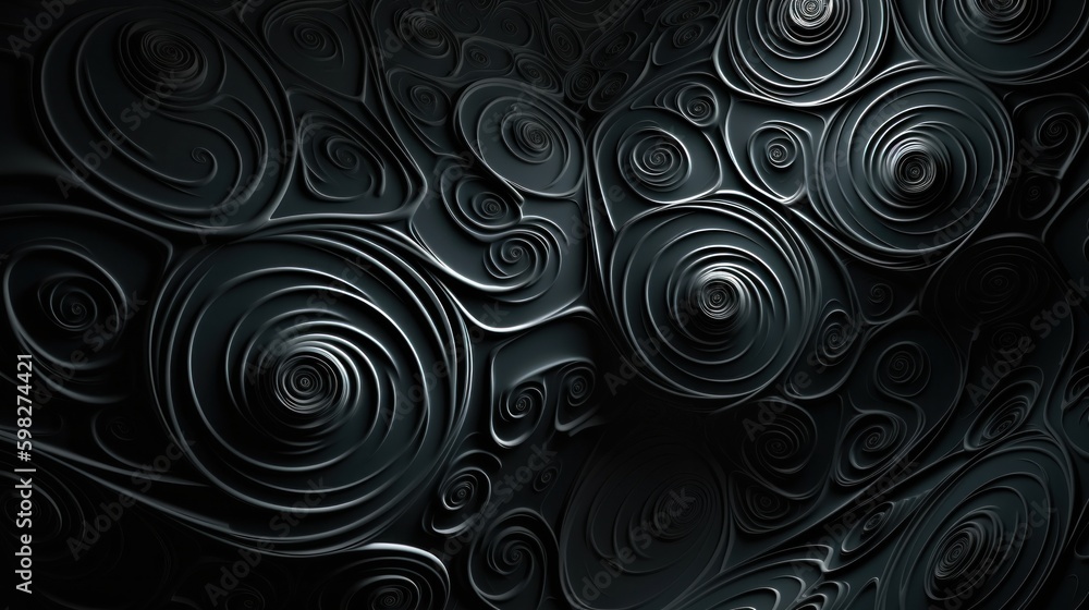 Poster multiple spirals abstract background. ai generative.