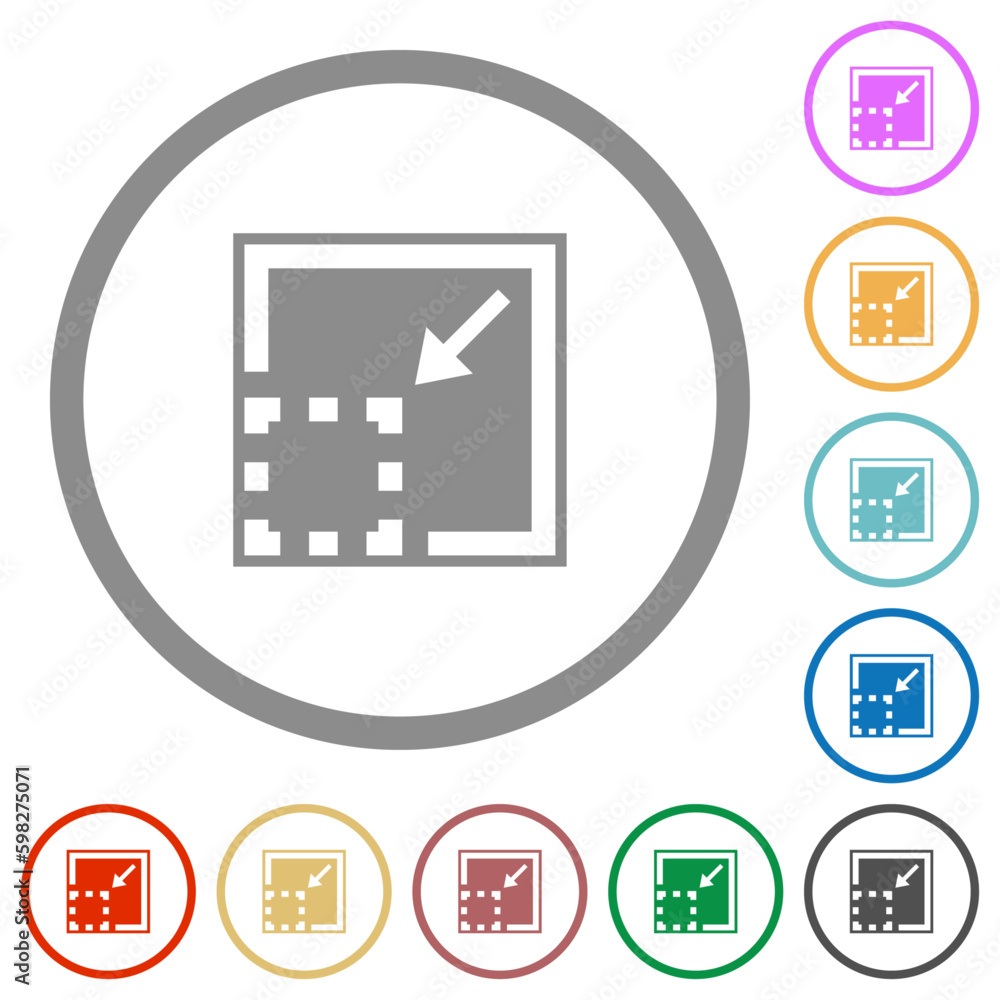 Poster minimize element solid flat icons with outlines