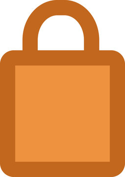 recommend clip art: オレンジのカバンのシンプルなイラストアイコン