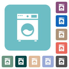 Washing machine rounded square flat icons