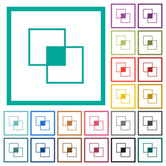 Clipping mask tool flat color icons with quadrant frames