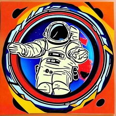 astronaut, t-shirt graphic design, generated by AI