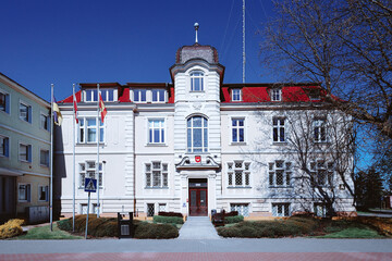 Nowy Tomysl, Poland - the town hall in sunny scenery