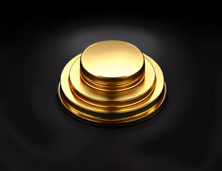 Golden Podium Golden Buzzer on a Dar Background 