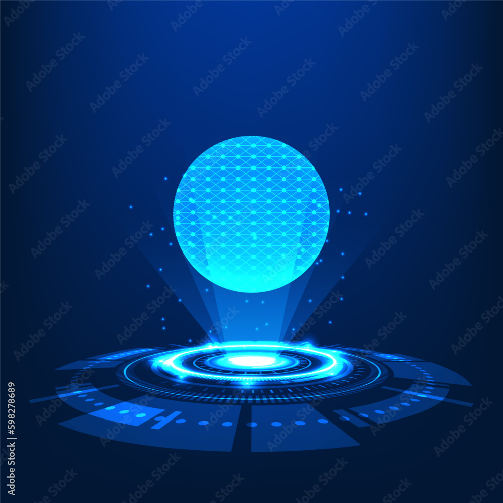 Poster modern technology hologram displays operating system information system smart technology it also hel