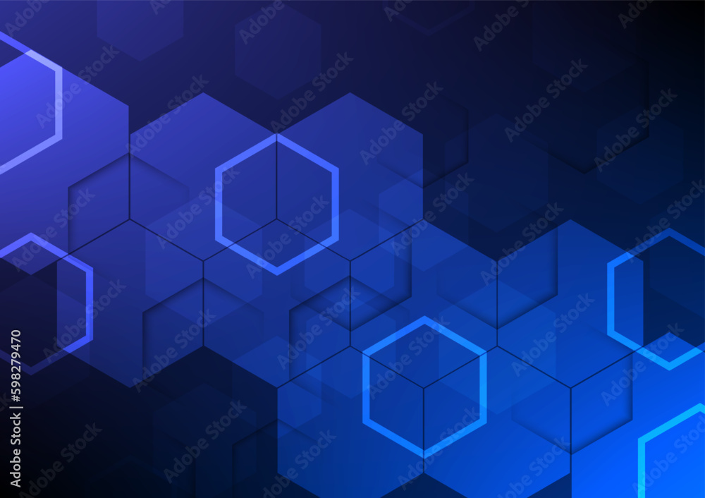 Poster abstract background technology hexagon conveys the internals of the digital systems working behind t