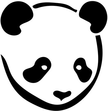 Silhouette of Panda face | Vector illustration of a Panda head