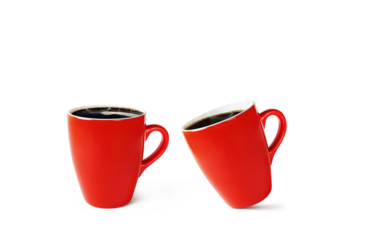 bright red coffee mug isolated PNG transparent