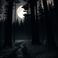 森　イラスト  Generative AI