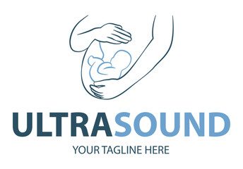 Ultrasound diagnostics logo. Medical research, gynecology clinic, polyclinics, obstetrics and hospitals, vector design and illustration.