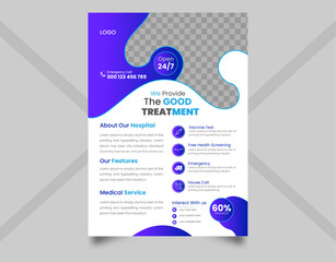 modern flyer  design template for medical . Healthcare cover a4 template design and flat icons for a report and medical brochure design