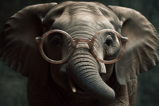 An image of a wise old animal wearing eyeglasses, symbolizing intelligence and experience. Ai generated.