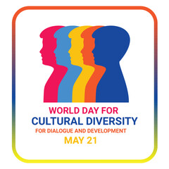 World Day for Cultural Diversity for Dialogue and Development background. May 21. Vector illustration. Holiday Poster