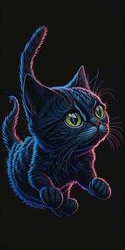 sticker. t-shirt design Anthropomorphic cute and adorable charming jumping cat , 3d cartoon character. hyperrealism, photorealistic, beautiful detailed intricate, insanely detailed, award-winning phot