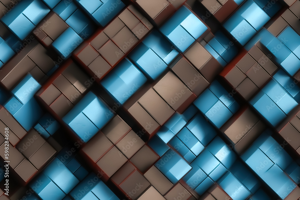 Poster tile. seamless pattern. abstract background of concrete cubes. generative ai