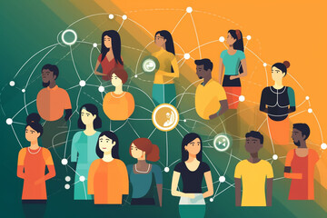 A visual representation of the global social network concept. Ai generated.