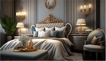 Luxurious modern bedroom Interior Design With Furniture
